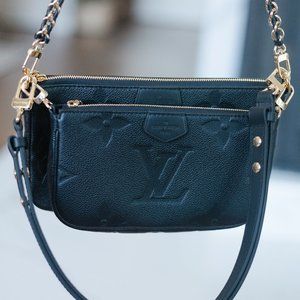 Louis Vuitton Multi Pochette Accessoires in Black Monogram Empreinte Leather